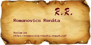 Romanovics Renáta névjegykártya