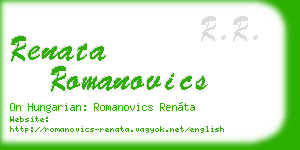 renata romanovics business card